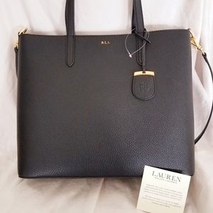 Lauren Ralph Lauren Black Faux Leather Tote